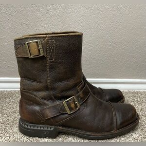 UGG Mens Rockville Distressed Brown Leather Moto Boots 5627 Men's US 12